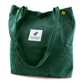 Corduroy Tote Bag Large for Women Girl Lady Canvas Shoulder Cord Purse and Handbags with Inner Pocket